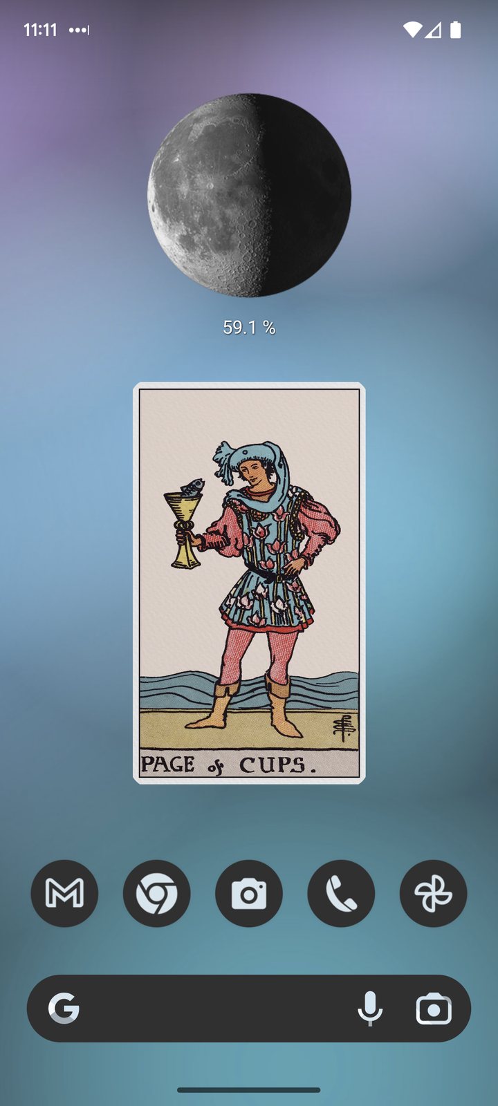 Card of the day on an Android home screen
